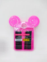Hair Pin 12 Pcs Black Metal Bobby Pins with Cute Mickey Pouch - Stylish Hair Accessories for Girls & Women
